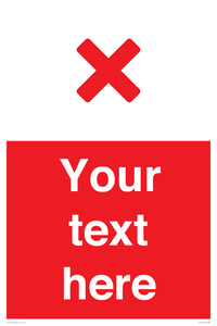 Custom red background, red cross sign